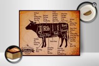 Holzschild Metzger 40x30cm Beef cuts Organic Metzgerei