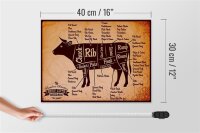 Holzschild Metzger 40x30cm Beef cuts Organic Metzgerei