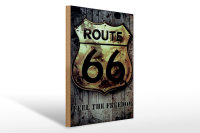 Holzschild Retro 30x40cm route 66 feel the freedom