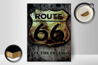 Holzschild Retro 30x40cm route 66 feel the freedom
