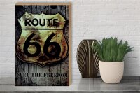 Holzschild Retro 30x40cm route 66 feel the freedom