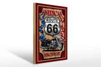 Holzschild Motorrad 30x40cm Americas Route 66 highway