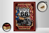 Holzschild Motorrad 30x40cm Americas Route 66 highway