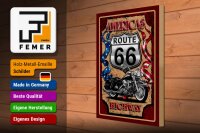 Holzschild Motorrad 30x40cm Americas Route 66 highway