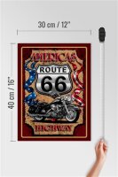 Holzschild Motorrad 30x40cm Americas Route 66 highway