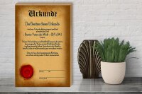 Holzschild Vater 30x40cm Urkunde bester Vater der Welt