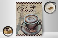 Holzschild Paris 30x40cm Eiffelturm Kaffee Tasse Cafe