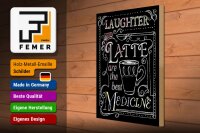 Holzschild Spruch 30x40cm Laughter and Latte are the best