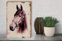 Holzschild Retro 30x40cm Portrait Pferd Kopf Schild