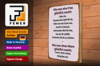 Holzschild Spruch 30x40cm Wie man Frau glücklich macht