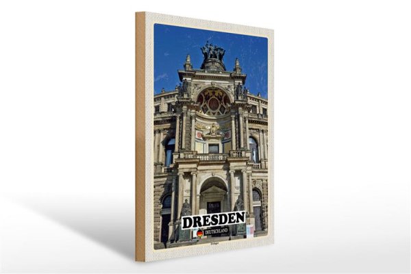 Holzschild Städte Dresden Zwinger Architektur 30x40cm