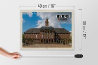 Holzschild Städte Herne Rathaus Architektur 40x30cm