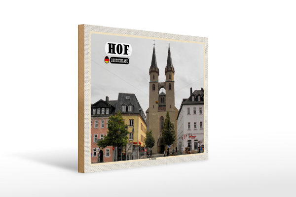 Holzschild Städte Hof St. Martin Architektur 40x30cm