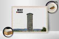 Holzschild Städte Hof Wartturm Sehenswürdigkeit 40x30cm