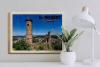 Holzschild Städte St. Ingbert Burg Kirkel Städtetrip 40x30cm