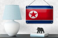Blechschild Flagge Nordkorea 18x12cm North Korea Vintage Dekoration