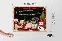 Holzschild Weihnachten Grüße MÜHLDORF AM INN Geschenk  40x30cm
