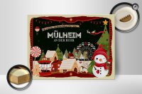 Holzschild Weihnachten Grüße MÜLHEIM AN DER RUHR  40x30cm