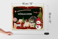 Holzschild Weihnachten Grüße MÜHLHAUSEN Geschenk  40x30cm