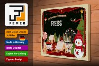 Holzschild Weihnachten Grüße aus REES Geschenk  40x30cm