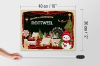 Holzschild Weihnachten Grüße ROTTWEIL Geschenk  40x30cm