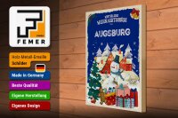 Holzschild Weihnachtsgrüße AUGSBURG Geschenk  30x40cm