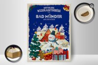 Holzschild Weihnachtsgrüße aus BAD MÜNDER Geschenk  30x40cm