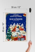 Holzschild Weihnachtsgrüße aus BAD MÜNDER Geschenk  30x40cm