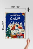 Holzschild Weihnachtsgrüße CALW Geschenk Fest  30x40cm