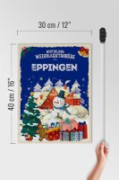 Holzschild Weihnachtsgrüße EPPINGEN Geschenk  30x40cm