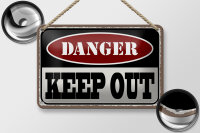 Blechschild Spruch 18x12cm danger keep out kein Zutritt Dekoration