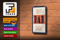 Blechschild Spruch 12x18cm best DAD ever bester Vater Geschenk Schild