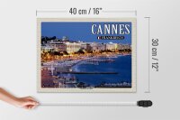 Holzschild Reise 40x30cm Cannes Frankreich Promenade la Croisette