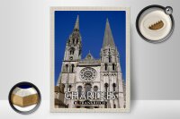 Holzschild Reise 30x40cm Chartres Frankreich Kathedrale