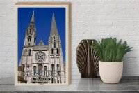 Holzschild Reise 30x40cm Chartres Frankreich Kathedrale