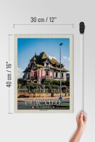 Holzschild Reise 30x40cm Deauville Frankreich Historisches Haus