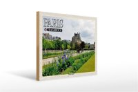Holzschild Reise 40x30cm Paris Frankreich Jardin des...