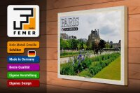 Holzschild Reise 40x30cm Paris Frankreich Jardin des Tuileries Park