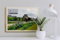 Holzschild Reise 40x30cm Paris Frankreich Jardin des Tuileries Park
