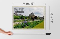 Holzschild Reise 40x30cm Paris Frankreich Jardin des Tuileries Park