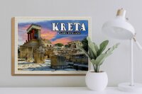 Holzschild Reise 40x30cm Kreta Griechenland Knossos Palast