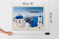 Holzschild Reise 40x30cm Santorin Griechenland Imerovigli Inseln