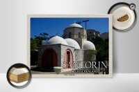 Holzschild Reise 40x30cm Santorin Griechenland Kloster Profitis