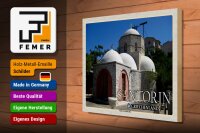 Holzschild Reise 40x30cm Santorin Griechenland Kloster Profitis