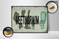 Holzschild Hinweis 40x30cm Meetingraum Toilette Hund