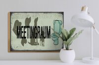 Holzschild Hinweis 40x30cm Meetingraum Toilette Hund