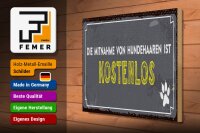 Holzschild Spruch 40x30cm die Mitnahme von Hundehaaren ist kostenlos