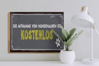 Holzschild Spruch 40x30cm die Mitnahme von Hundehaaren ist kostenlos