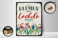 Holzschild Spruch 30x40cm Blumen sind das Lächeln der Erde