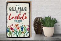 Holzschild Spruch 30x40cm Blumen sind das Lächeln der Erde